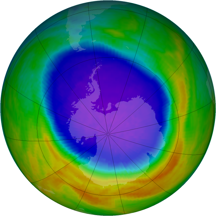 Antarctic ozone map for 14 October 1994